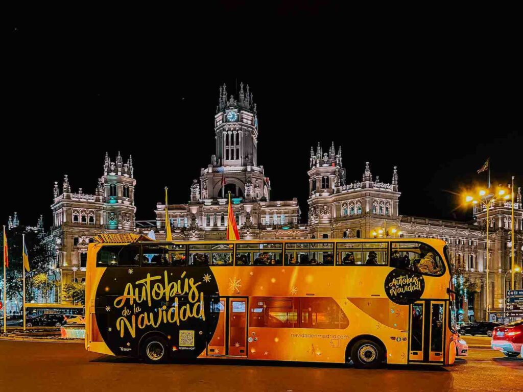 Bus Weihnachtsbeleuchtung Madrid