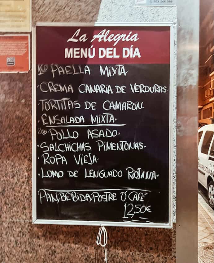 madrid essen typisches menu del día